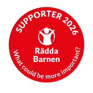 Rädda Barnen Supporter 2026-märke